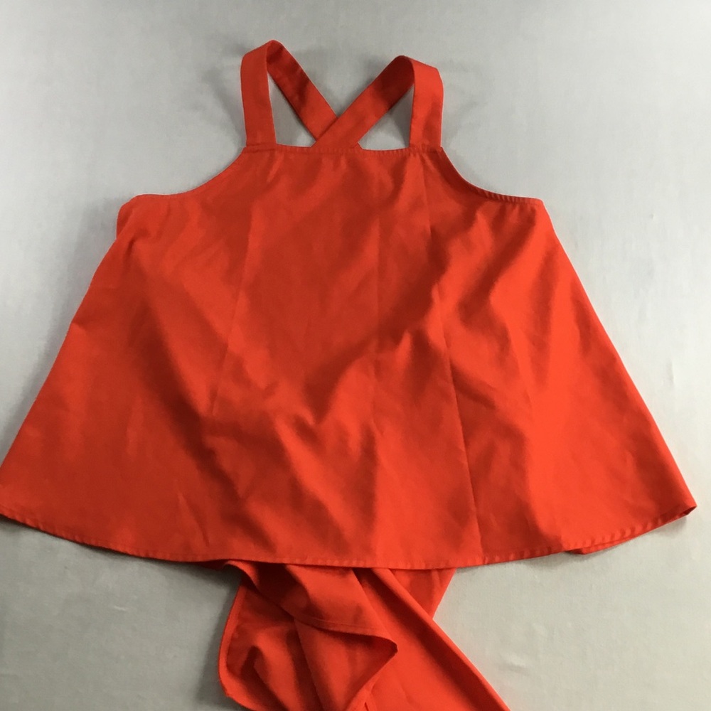 Tobi Retro Orange Festival Criss Cross‎ Halter Crop Top Y2K Size S/P